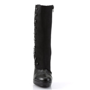 SPLENDOR-130 Retro 4.5" Heel Black Microfiber Women Boots