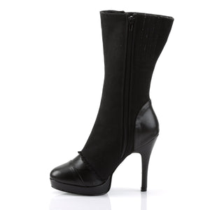 SPLENDOR-130 Retro 4.5" Heel Black Microfiber Women Boots
