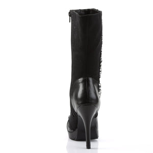 SPLENDOR-130 Retro 4.5" Heel Black Microfiber Women Boots