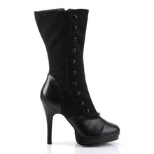 Load image into Gallery viewer, SPLENDOR-130 Retro 4.5&quot; Heel Black Microfiber Women Boots