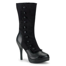 Load image into Gallery viewer, SPLENDOR-130 Retro 4.5&quot; Heel Black Microfiber Women Boots