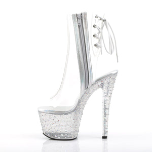 STARDANCE-1018C-7 7" Heel Clear Silver Pole Dancer Platforms