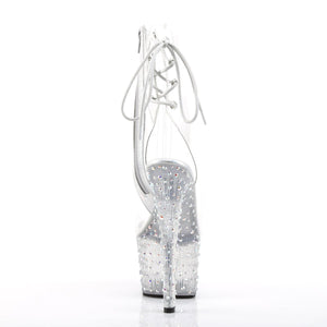 STARDANCE-1018C-7 7" Heel Clear Silver Pole Dancer Platforms