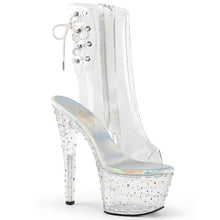 Load image into Gallery viewer, STARDANCE-1018C-7 7&quot; Heel Clear Silver Pole Dancer Platforms