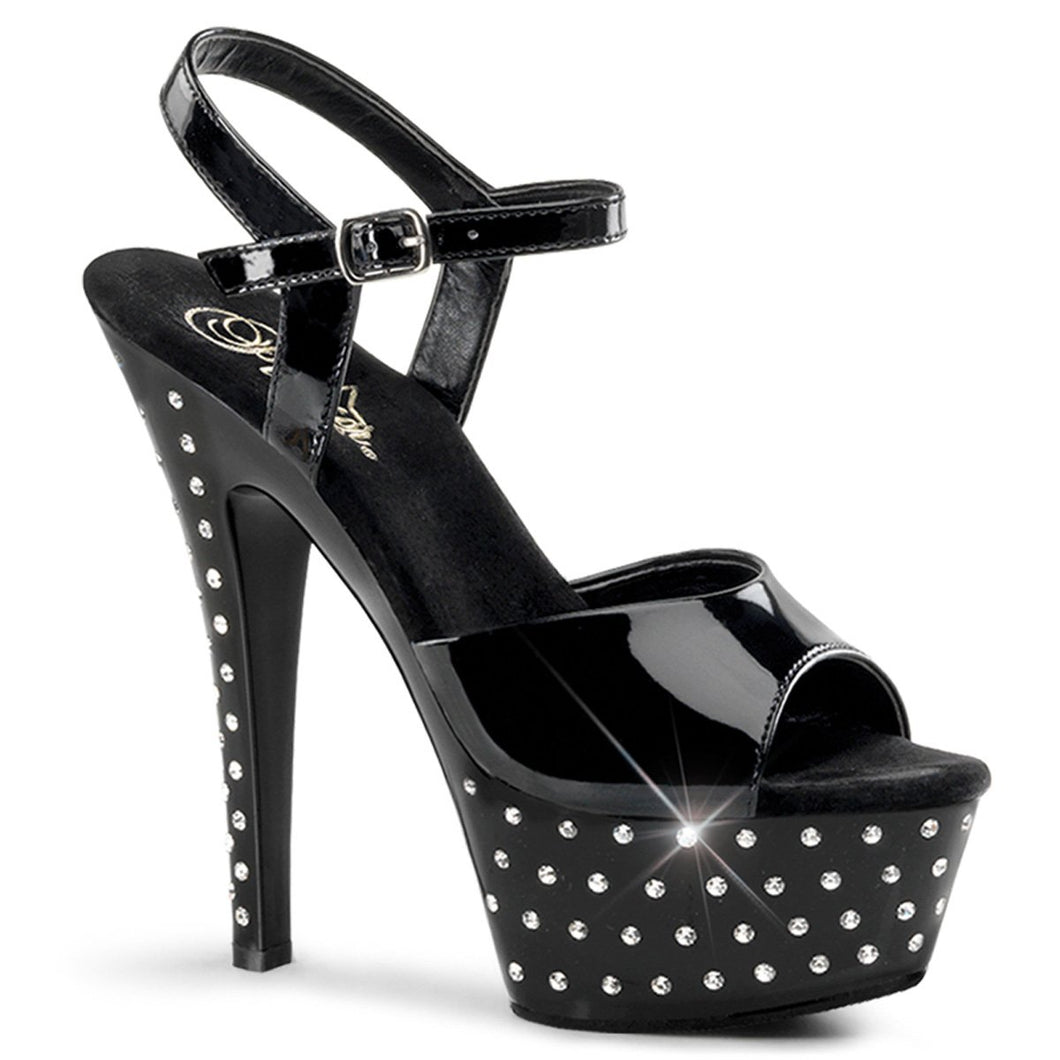 STARDUST-609 6 Inch Heel Black Patent Pole Dancing Platforms