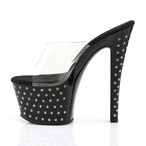 STARDUST-701 7" Heel Clear and Black Pole Dancing Platforms