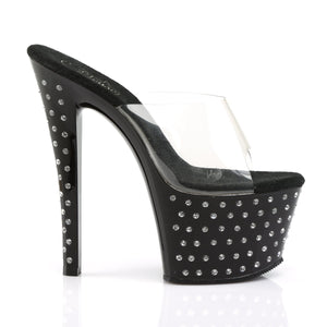 STARDUST-701 7" Heel Clear and Black Pole Dancing Platforms