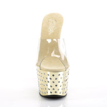 Load image into Gallery viewer, STARDUST-701 7&quot; Clear and Gold Chrome Pole Dancer Platforms