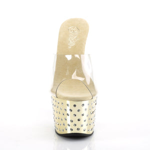 STARDUST-701 7" Clear and Gold Chrome Pole Dancer Platforms