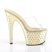 Load image into Gallery viewer, STARDUST-701 7&quot; Clear and Gold Chrome Pole Dancer Platforms