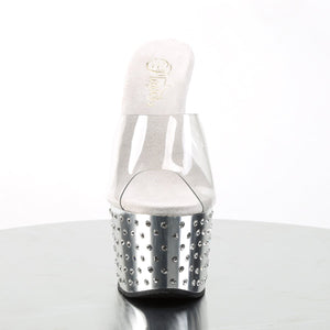 STARDUST-701 7 Inch Heel ClearSilver Chrome Strippers Shoes