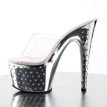 Load image into Gallery viewer, STARDUST-701 7 Inch Heel ClearSilver Chrome Strippers Shoes