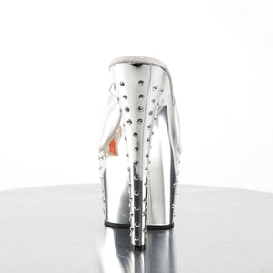 STARDUST-701 7 Inch Heel ClearSilver Chrome Strippers Shoes