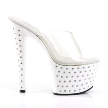 Load image into Gallery viewer, STARDUST-701 7&quot; Heel Clear and White Pole Dancing Platforms