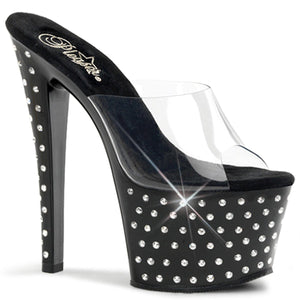 STARDUST-701 7" Heel Clear and Black Pole Dancing Platforms