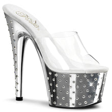 Load image into Gallery viewer, STARDUST-701 7 Inch Heel ClearSilver Chrome Strippers Shoes