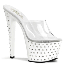 Load image into Gallery viewer, STARDUST-701 7&quot; Heel Clear and White Pole Dancing Platforms