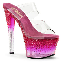 Load image into Gallery viewer, STARDUST-702-2 7&quot; Heel Clear &amp; Hot Pink Pole Dancer Shoes