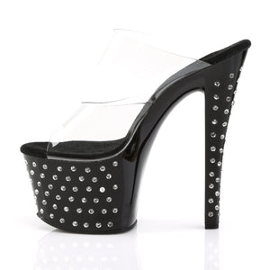 STARDUST-702 7" Heel Clear and Black Pole Dancing Platforms