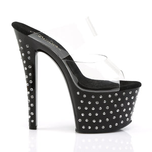 STARDUST-702 7" Heel Clear and Black Pole Dancing Platforms