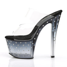 Load image into Gallery viewer, STARDUST-702T 7&quot; Heel Clear and Black Pole Dancing Platforms