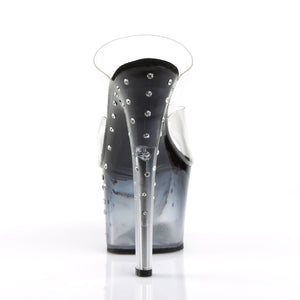 STARDUST-702T 7" Heel Clear and Black Pole Dancing Platforms