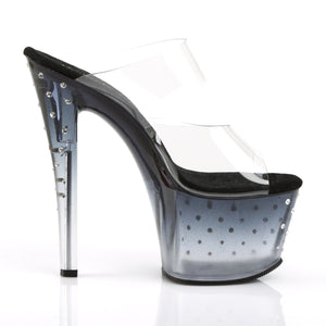 STARDUST-702T 7" Heel Clear and Black Pole Dancing Platforms