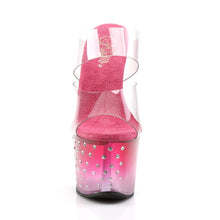 Load image into Gallery viewer, STARDUST-702T 7&quot; Heel Clear &amp; Hot Pink Pole Dancer Platforms