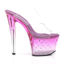 Load image into Gallery viewer, STARDUST-702T 7 Inch Heel Clear Purple Pole Dancer Platforms