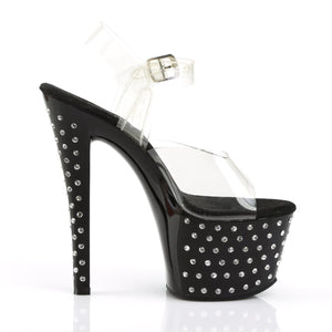 STARDUST-708 7" Heel Clear and Black Pole Dancing Platforms