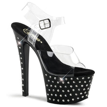 Load image into Gallery viewer, STARDUST-708 7&quot; Heel Clear and Black Pole Dancing Platforms