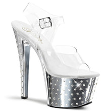 Load image into Gallery viewer, STARDUST-708 7 Inch Heel ClearSilver Chrome Strippers Shoes