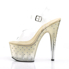 Load image into Gallery viewer, STARDUST-708T 7&quot; Heel Clear and Gold Pole Dancing Platforms