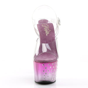 STARDUST-708T 7 Inch Heel Clear Purple Pole Dancer Platforms