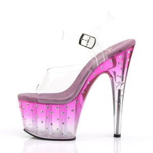 STARDUST-708T 7 Inch Heel Clear Purple Pole Dancer Platforms