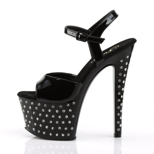 STARDUST-709 7 Inch Heel Black Patent Pole Dancing Platforms