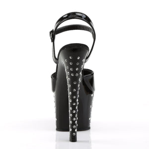 STARDUST-709 7 Inch Heel Black Patent Pole Dancing Platforms