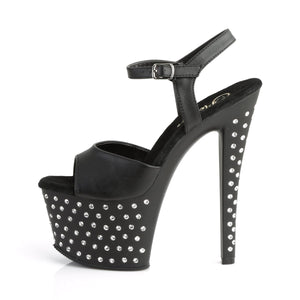 STARDUST-709 Pleaser 7 Inch Heel Black Pole Dancer Platforms