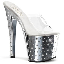 Load image into Gallery viewer, STARDUST-751 7.5&quot; Heel Clear Silver Chrome Strippers Shoes