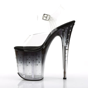 STARDUST-808T 8" Heel Clear and Black Pole Dancing Platforms