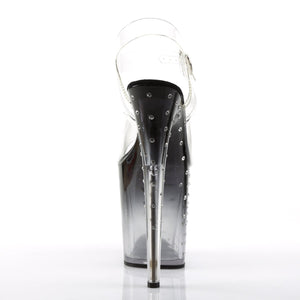 STARDUST-808T 8" Heel Clear and Black Pole Dancing Platforms