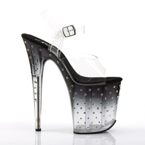 STARDUST-808T 8" Heel Clear and Black Pole Dancing Platforms