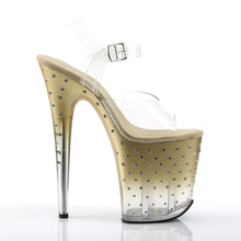 Load image into Gallery viewer, STARDUST-808T 8&quot; Heel Clear and Gold Pole Dancing Platforms