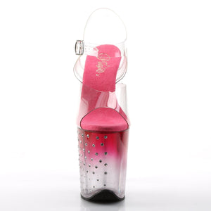 STARDUST-808T 8" Heel Clear and Pink Pole Dancing Platforms