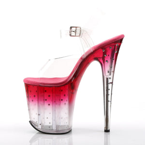 STARDUST-808T 8" Heel Clear and Pink Pole Dancing Platforms