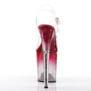 STARDUST-808T 8" Heel Clear and Pink Pole Dancing Platforms