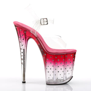 STARDUST-808T 8" Heel Clear and Pink Pole Dancing Platforms