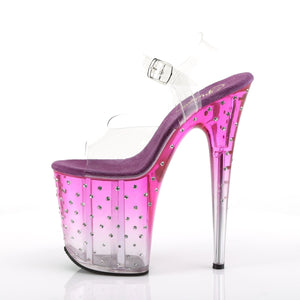 STARDUST-808T 8 Inch Heel Clear Purple Pole Dancer Platforms