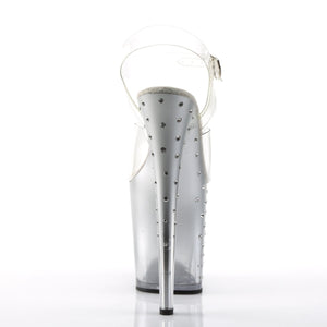 STARDUST-808T 8 Inch Heel Clear Silver Pole Dancer Platforms