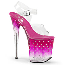 Load image into Gallery viewer, STARDUST-808T 8&quot; Heel Clear and Pink Pole Dancing Platforms